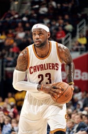 LeBron James playing for the  Cleveland Cavaliers