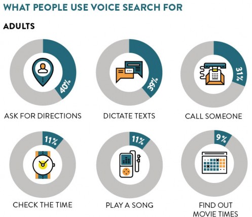 What adults use voice search for