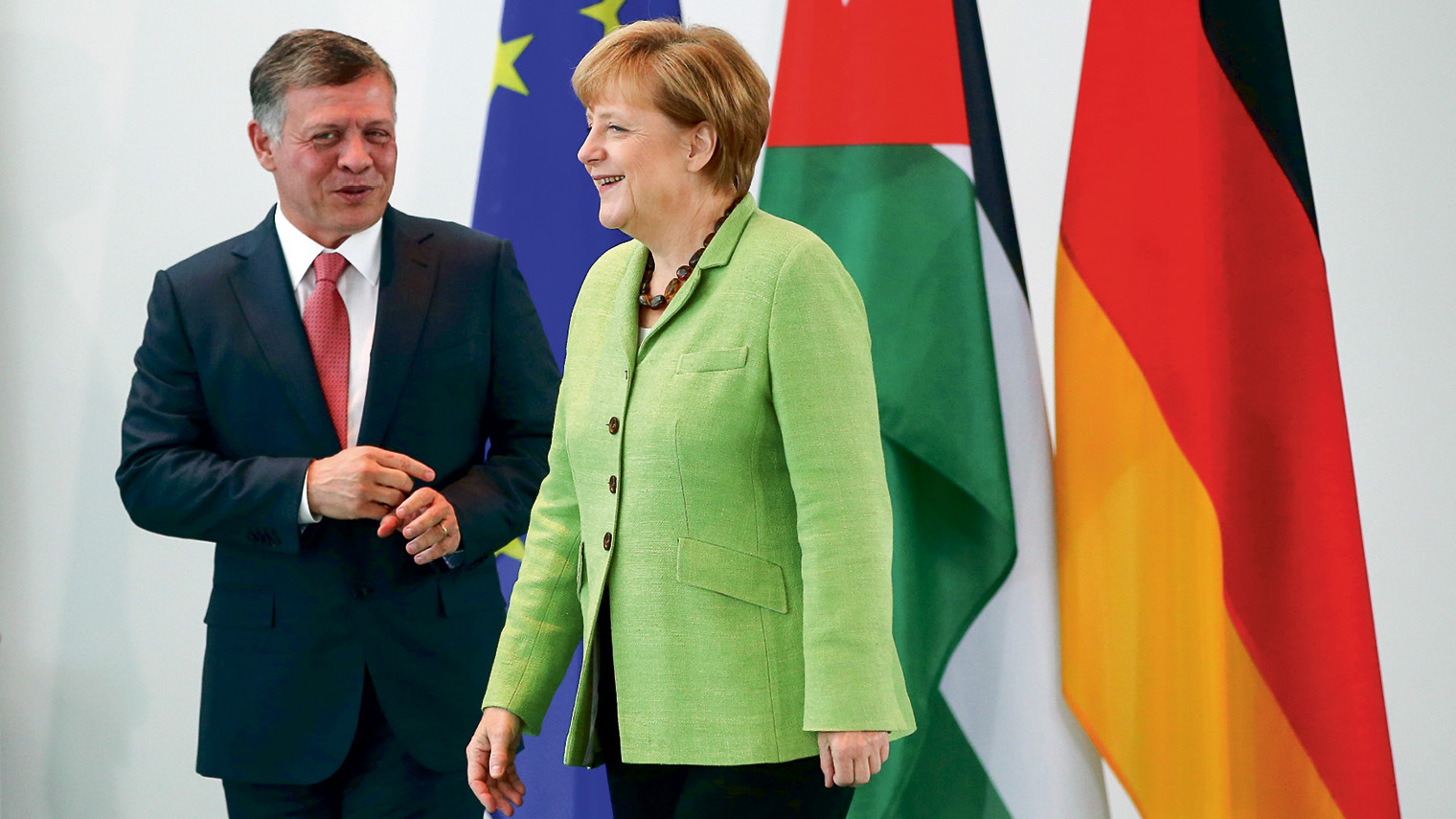 King Abdullah II with German chancellor Angela Merkel at a meeting in June 2014