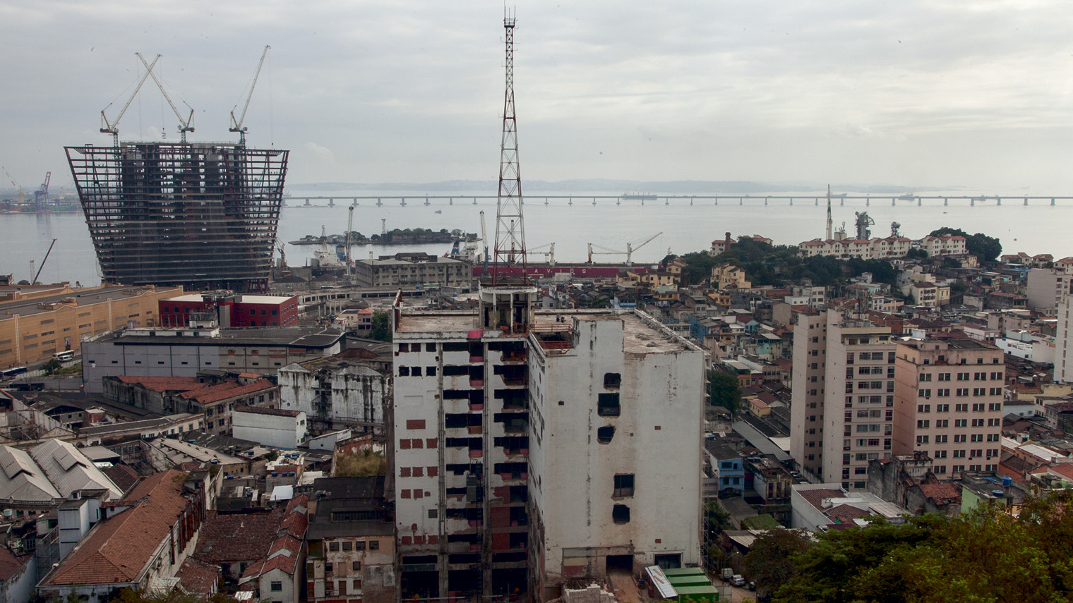 The port area of Rio de Janeiro from the Morro da Providência favela