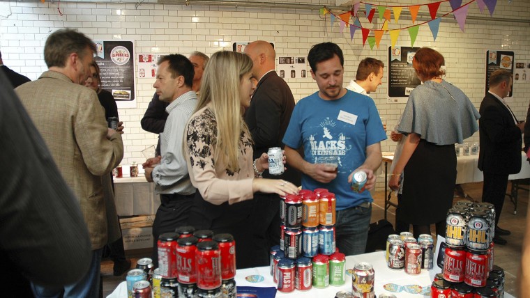 Brewers and guests mingle at the Indie Beer Can Festival