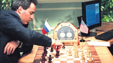 World chess champion Garry Kasparov lost a match against the IBM Deep Blue  computer in 1997