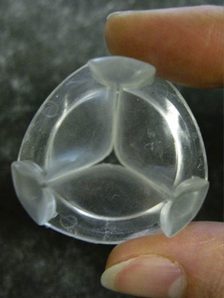 Prototype of a flexible polymer valve being developed by the University of Cambridge 
