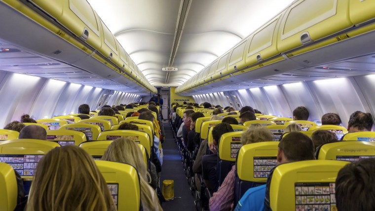 Inside a Ryanair cabin