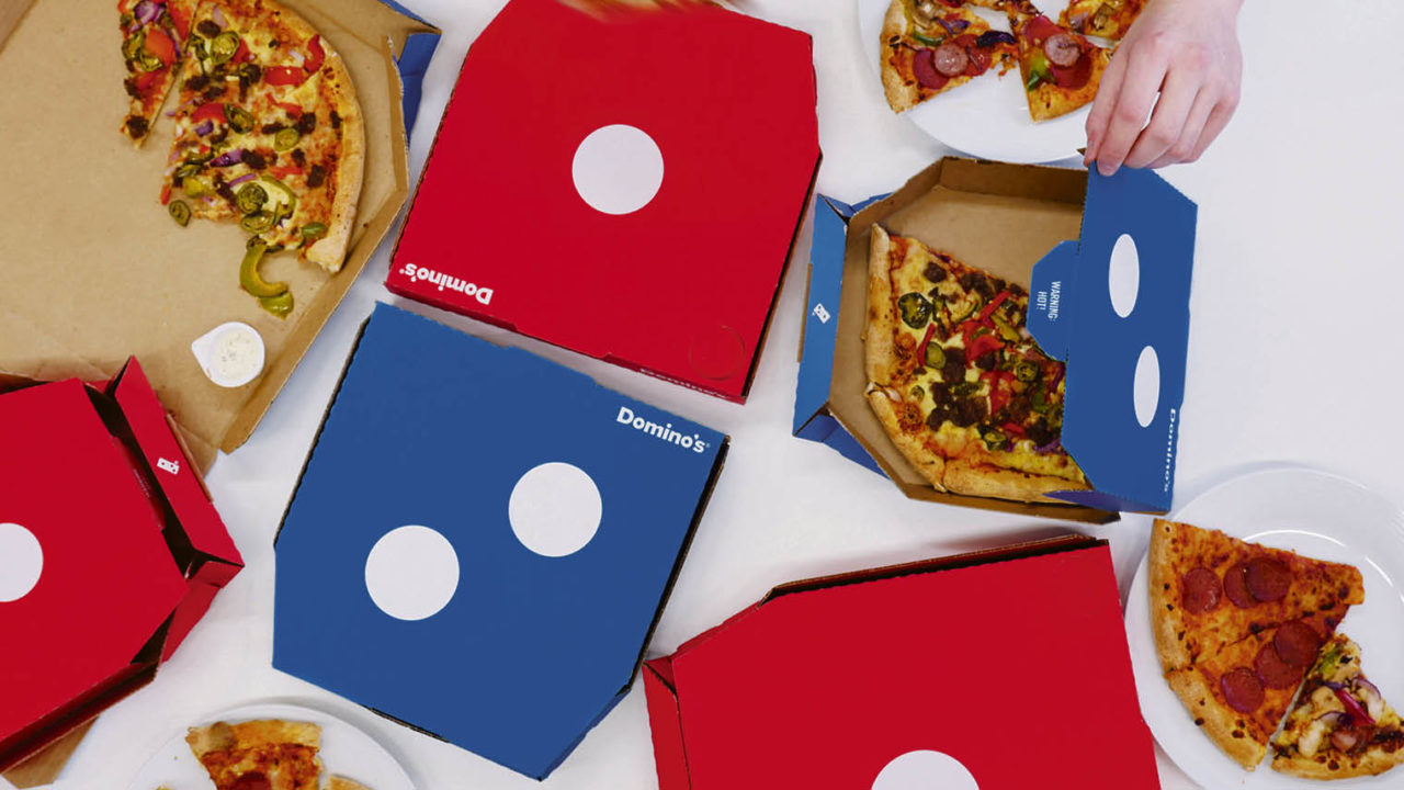 Dominoes Pizza boxes