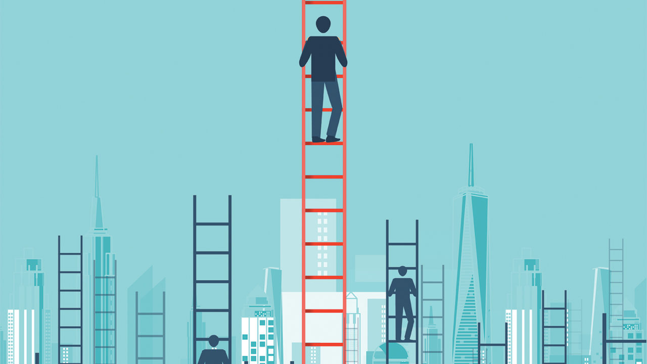 Climbing the career ladder illustration