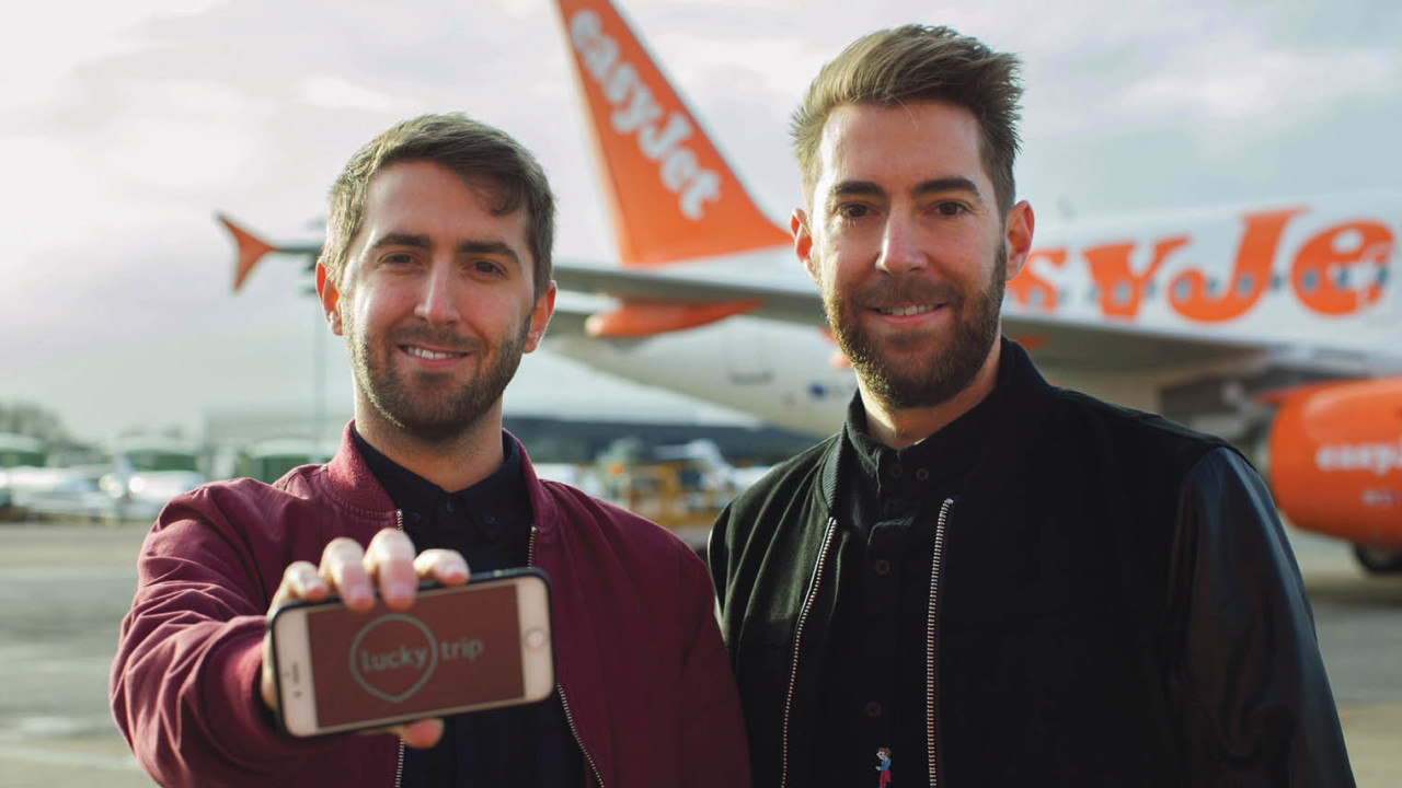 Brothers Tiff and Alex Burns, founders of LuckyTrip, a travel startup selected for easyJet’s accelerator programme with Founders Factory