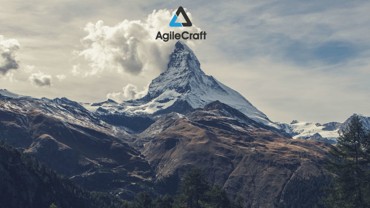 AgileCraft on top of a mountain