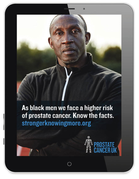 Prostate cancer UK ad on iPad
