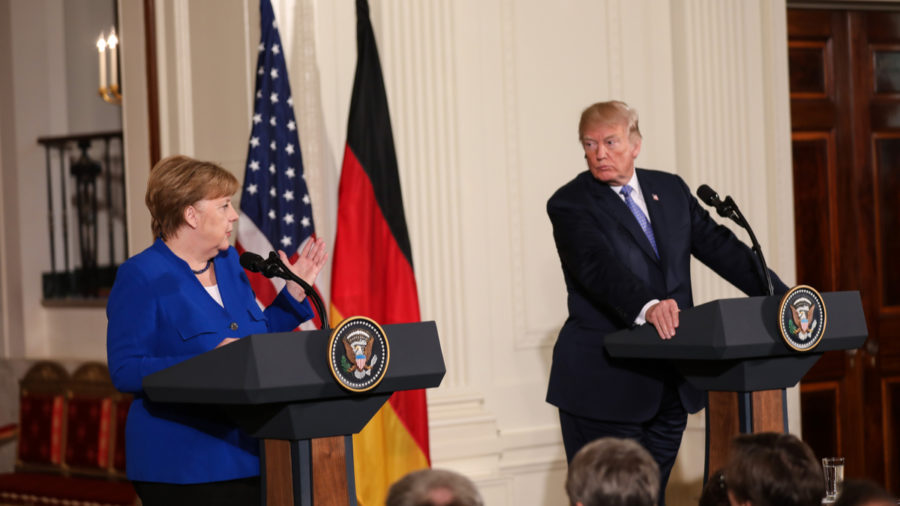 Trump and Merkel at joint press conference