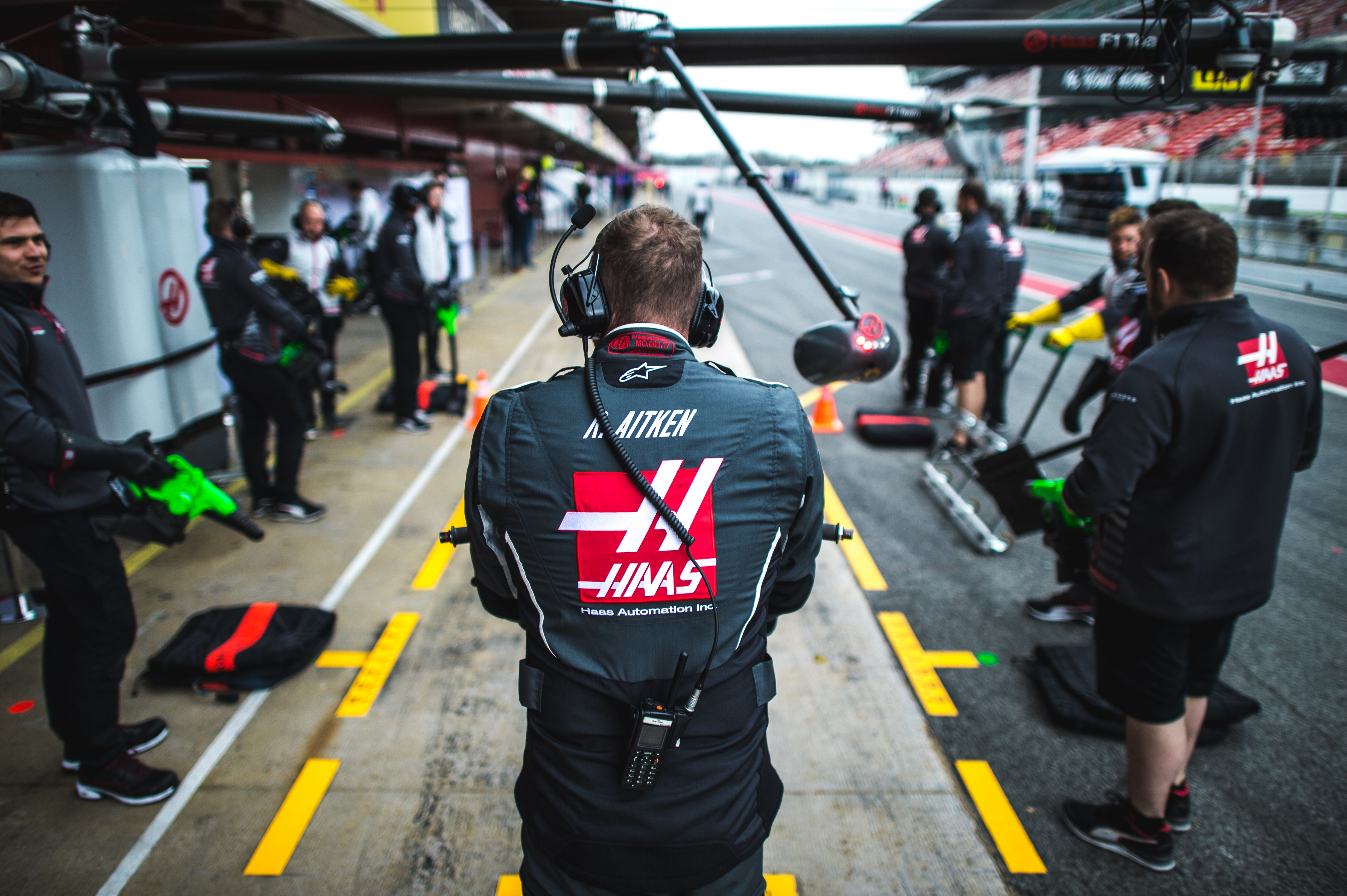 Haas F1 team mechanics at Formula One