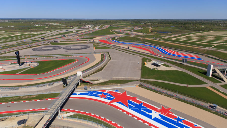 The race track at Circuit of The Americas in Austin, Texas