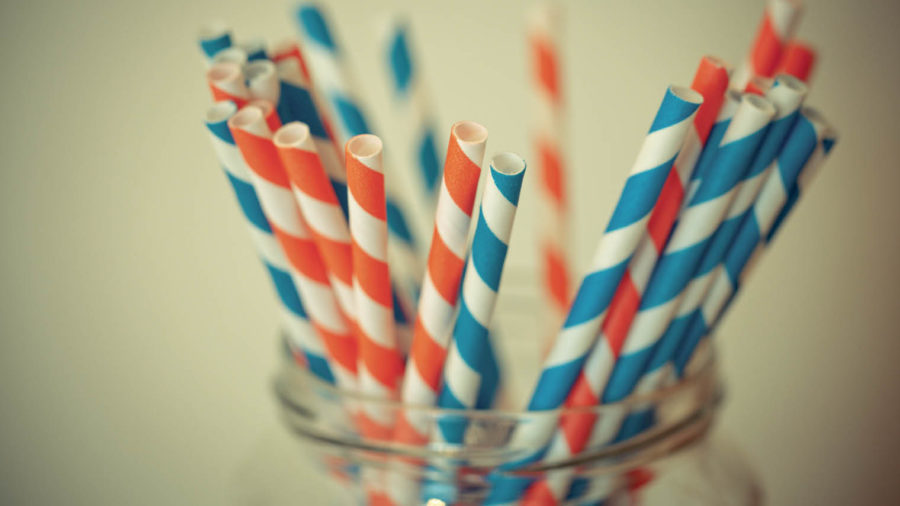 sustainable stripey paper straws
