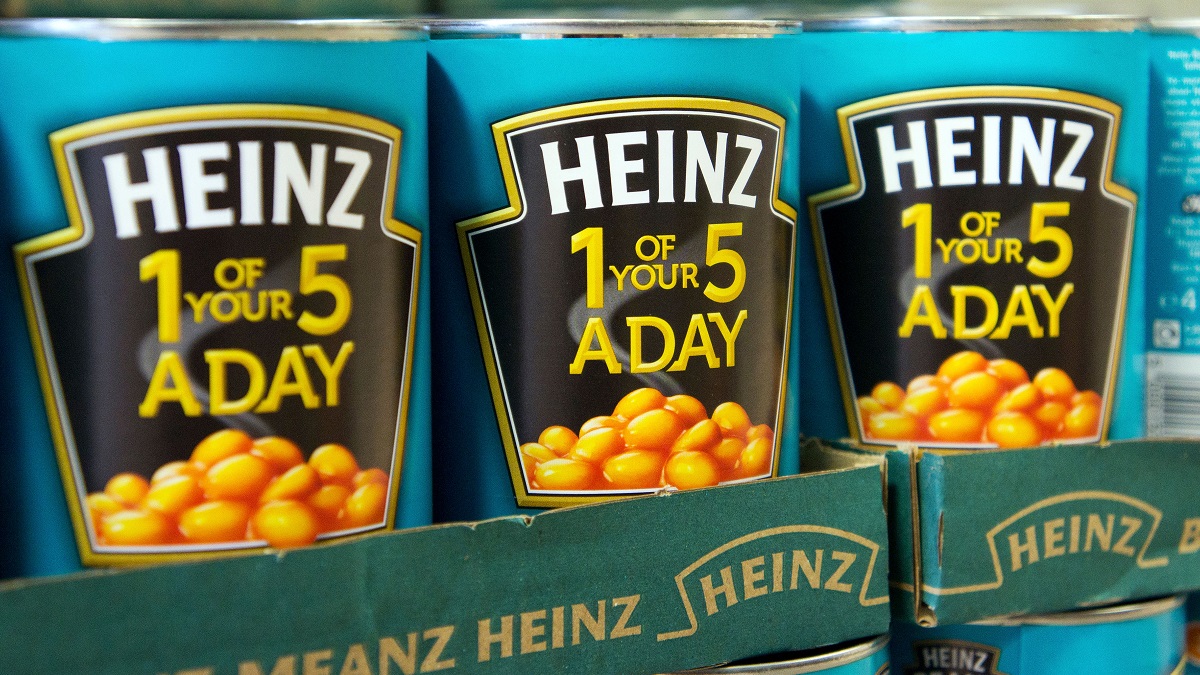 Cans of Heinz baked beans