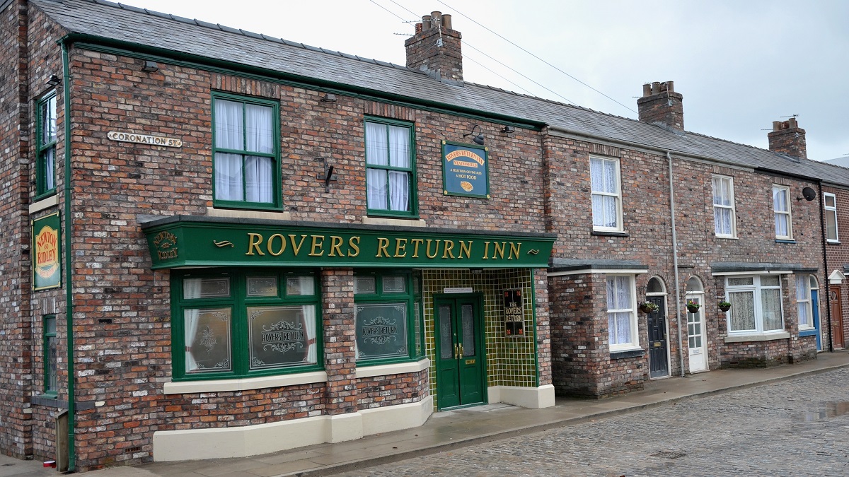 MANCHESTER, ENGLAND - NOVEMBER 29: General View of the Rovers Return Inn at the new Coronation Street set on November 29, 2013 in Manchester, England. (Photo by Richard Martin-Roberts/Getty Images)