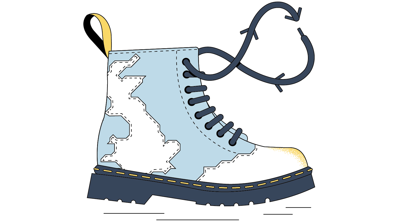 illustration of boot with a map of the UK