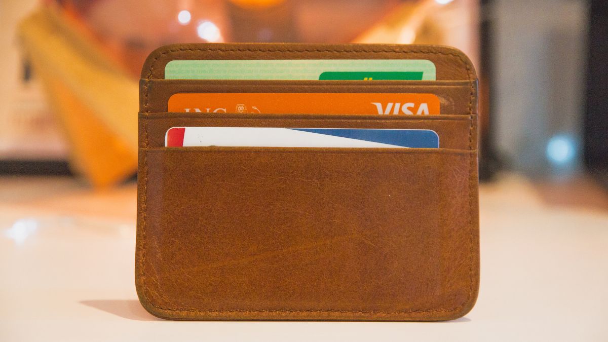 Selection of bank cards in a wallet