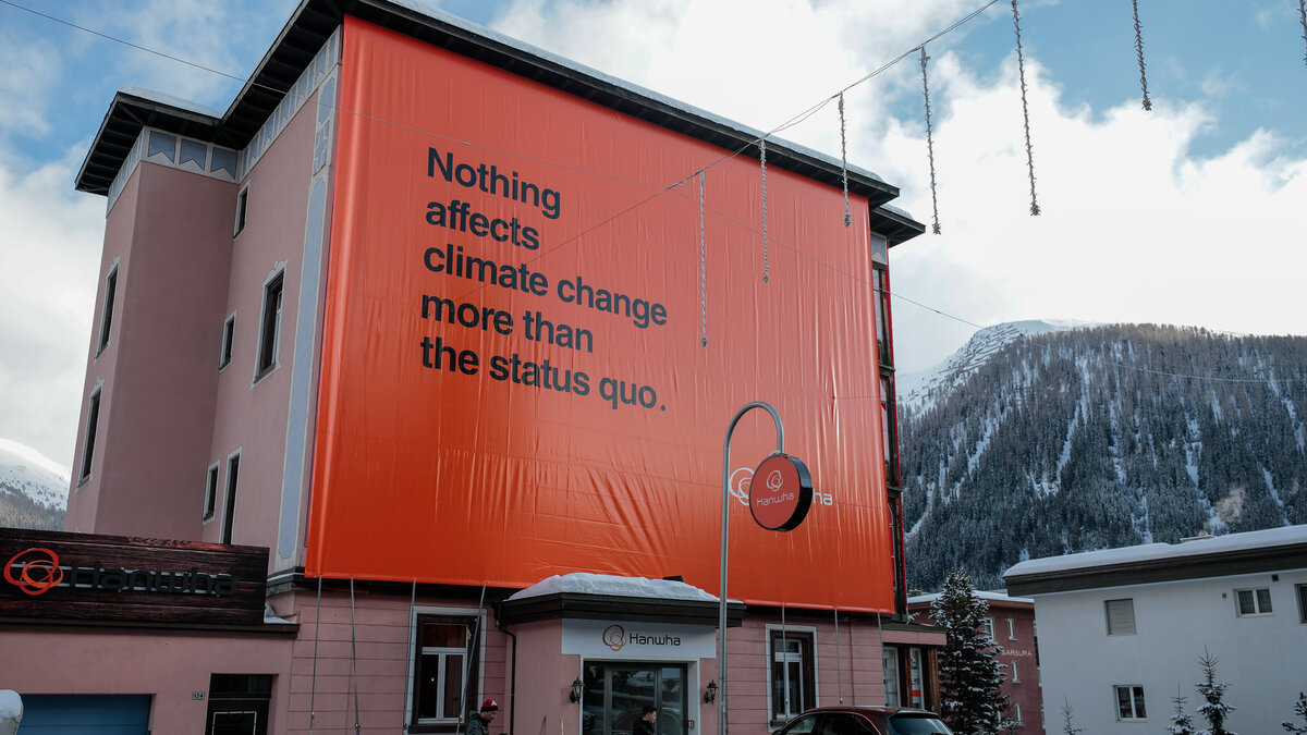 Advertisement about climate change ahead of the World Economic Forum
