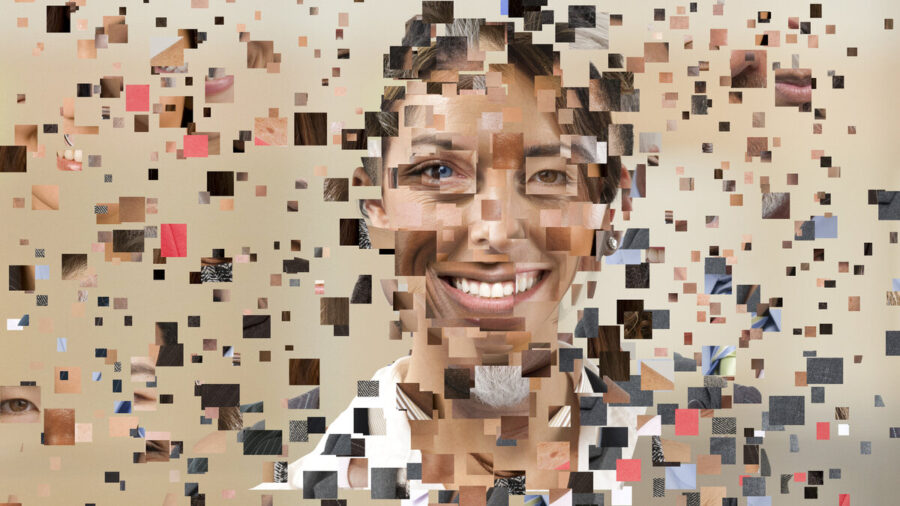 Pixels of diverse human faces