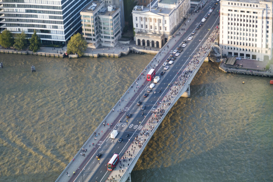 London Bridge From Above, London, England